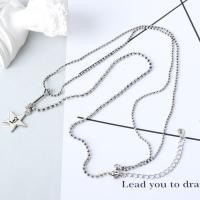Ожерелье ручной латунные, Латунь, Винтаж & Женский, серебряный длина:18.5 дюймовый, продается Strand