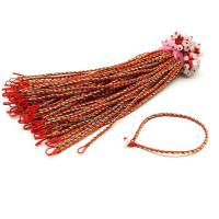 Friendship Bracelets, Linen, knit, braided, red, 175u2014180cm  2mm  