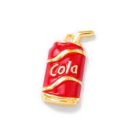 Brass Jewelry Pendants, Cola, gold color plated, DIY & enamel, red, nickel, lead & cadmium free Approx 1mm 