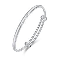 Brass Bangle, plated, Adjustable & for woman, silver color 