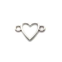 Zinc Alloy Charm Connector, Heart, plated, DIY & hollow, metallic color plated 
