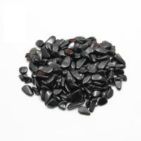 Chips de pierres précieuses , Obsidienne, pepite, poli, DIY, noire, 5-7mm, Vendu par sac