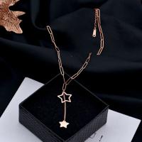 Titanium Steel Jewelry Necklace, Star, plated, for woman & hollow 380+50,40mm 