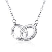 純銀製の宝石類のネックレス, 925スターリングシルバー, メッキ, 女性用 & ライン石のある, 無色, 10mm, 長さ:16.53 インチ, 売り手 ストランド