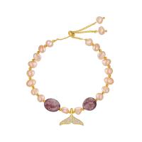 Zinc Alloy Pearl Bracelets, with pearl, gold color plated, Adjustable & for woman & with rhinestone, 19mm, Inner Approx 170mm 