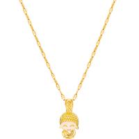 Collar de la joyería de titanio, Partículas de acero, con 5.5cm extender cadena, chapado en color dorado, para mujer, 22mm, longitud:15.94 Inch, Vendido por Sarta