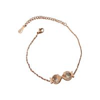 Titane bracelet en acier et bracelet, Acier titane, pour femme, couleur or rose .69 pouce, Vendu par brin
