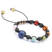 Gemstone Bracelets, Natural Stone, Round, handmade, braided bracelet & Unisex, mixed colors, 60mm6mm8mm12mm 