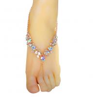 Fashion Toe Anklet, Zinc Alloy, plated, fashion jewelry & with rhinestone nickel, lead & cadmium free 
