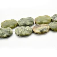 Jadeit Perlen, Südliche Jade, poliert, DIY, grün, 30x40mm, verkauft von Strang