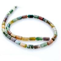 Natural Indian Agate Beads, Column, polished, DIY, multi-colored 