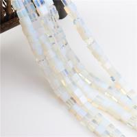 Sea Opal Beads, Square, polished, DIY, white 