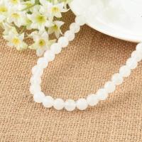 Mixed Gemstone Beads, Natural Marble, Round, polished, DIY white 