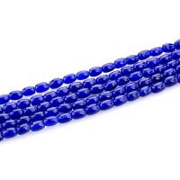 Natürlichen Lapislazuli Perlen, Trommel, poliert, DIY, blau, 4x6mm, verkauft von Strang