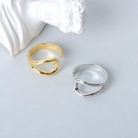 Brass Cuff Finger Ring, Donut, plated, open & smooth, two different colored, 17mm  