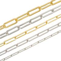 Brass Cable Link Necklace Chain, plated & for woman 
