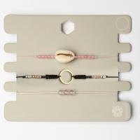 Seashell Bracelets, Alloy, plated, three pieces & Unisex 180+80mm 