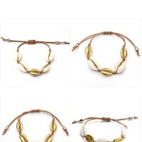 Fashion Jewelry Bracelet, Alloy, Shell, plated, Length Adjustable & braided bracelet & Unisex 170+70mm,20*12mm 
