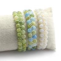 Glass Jewelry Beads Bracelets, Glass Beads, Round, handmade, Double Layer & Length Adjustable & braided bracelet 50mm 