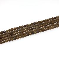 Perle aus Versteinertes Holz, Silicified Yellow Wood, rund, poliert, DIY, 3x3mm, verkauft von Strang