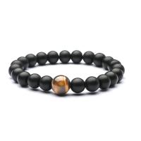 Tiger Eye Beads, Round, for man & frosted, black, 55*10*8mm 