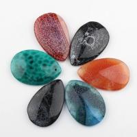 Mixed Gemstone Pendants, Teardrop, Random Color *40*6-30*45*7mm Approx 2mm 