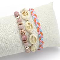 Fashion Create Wax Cord Bracelets, waxed cord, with Shell, Shell, handmade, braided bracelet & for woman 50mm,55mm 
