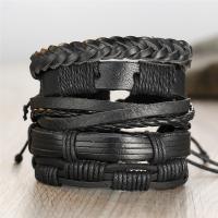 PU Leather Bracelet Set, wrist wreath, 5 pieces & fashion jewelry 