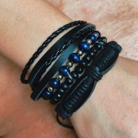 cuir PU Set de bracelet, Bracelet, 4 pièces & bijoux de mode, 20+7cm, Vendu par fixé