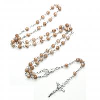 Glass Beads Jewelry Necklace, Cross, fashion jewelry & Unisex, 50.5cmuff0c15.5cmuff0c35cmuff0c2*3.8cmuff0c6MM 