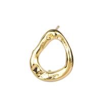 Brass Earring Drop Component, irregular, DIY & hollow, gold, 15mm 