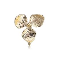 Brass Earring Drop Component, with 925 Sterling Silver, Three Leaf Clover, gold color plated, DIY 