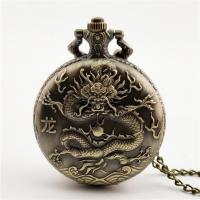 Pocket Watch, Titanium Alloy, with Glass, Round, plated, vintage & animal design 10*48*800mm 