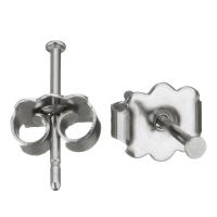 Stainless Steel Earring Stud Component, Flat Round  