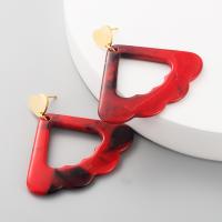 Stainless Steel Drop Earring, with Acrylic, fashion jewelry & for woman 