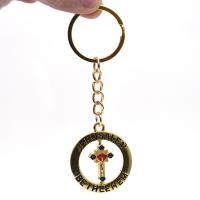 Fermoir porte clé en alliage de zinc, croix, bijoux de mode & unisexe Vendu par PC