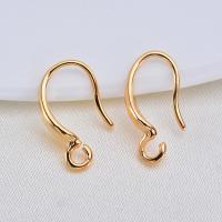 Brass Hook Earwire, gold color plated, DIY & for woman, 14.5mm 