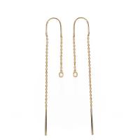 Brass Earring thread, gold color plated, DIY & for woman 