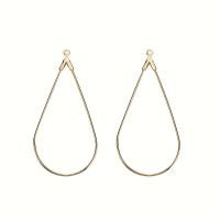Brass Earring Drop Component, Teardrop, gold color plated, DIY & for woman 