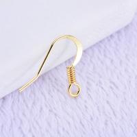 Brass Hook Earwire, gold color plated, DIY & for woman 