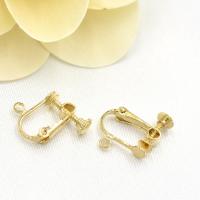 Brass Clip On Earring Finding, gold color plated, DIY & for woman, 15mm 