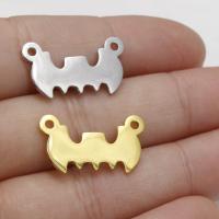 Stainless Steel Charm Connector, Bat, polished, Halloween Jewelry Gift two different colored, 11.5*20.6*1.2mm  