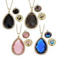 Cubic Zirconia Micro Pave Brass Jewelry Sets, Stud Earring & necklace, with Cats Eye, plated, fashion jewelry & for woman nickel, lead & cadmium free 1.5mm,15mm Inch 