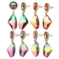 Brass Drop Earring, with Crystal, plated, fashion jewelry & for woman nickel, lead & cadmium free, 47mm 