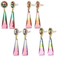 Brass Drop Earring, with Crystal, plated, fashion jewelry & for woman nickel, lead & cadmium free, 57mm 
