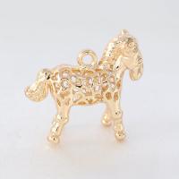 Hollow Brass Pendants, Horse, gold color plated, DIY & for woman 