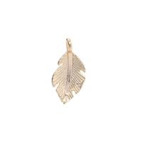 Brass Leaf Pendants, gold color plated, DIY & for woman 