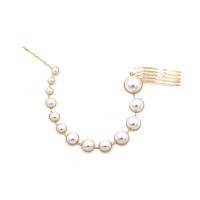Peignes décoratifs, alliage de zinc, avec perle, Placage, pour femme, doré, 260*20mm, Vendu par PC
