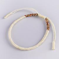 Laine cordon Bracelet, coton, Longueur réglable & bracelet tressé, plus de couleurs à choisir, 100mm, Vendu par brin