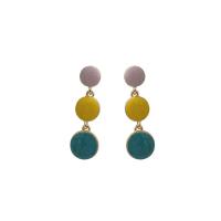 Brass Drop Earring, fashion jewelry & for woman, multi-colored 